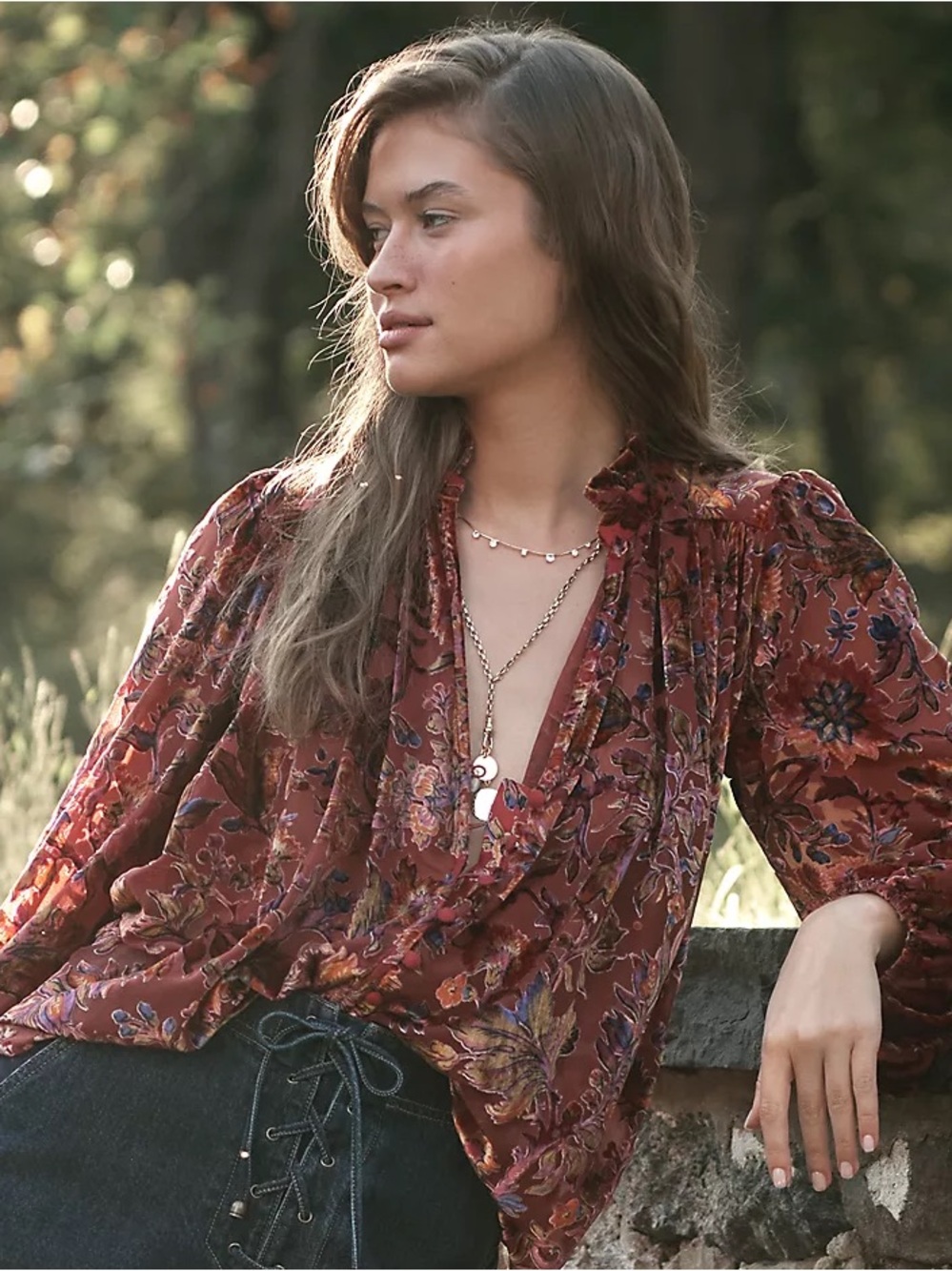The Estela Sheer Printed Blouse: Burnout Edition